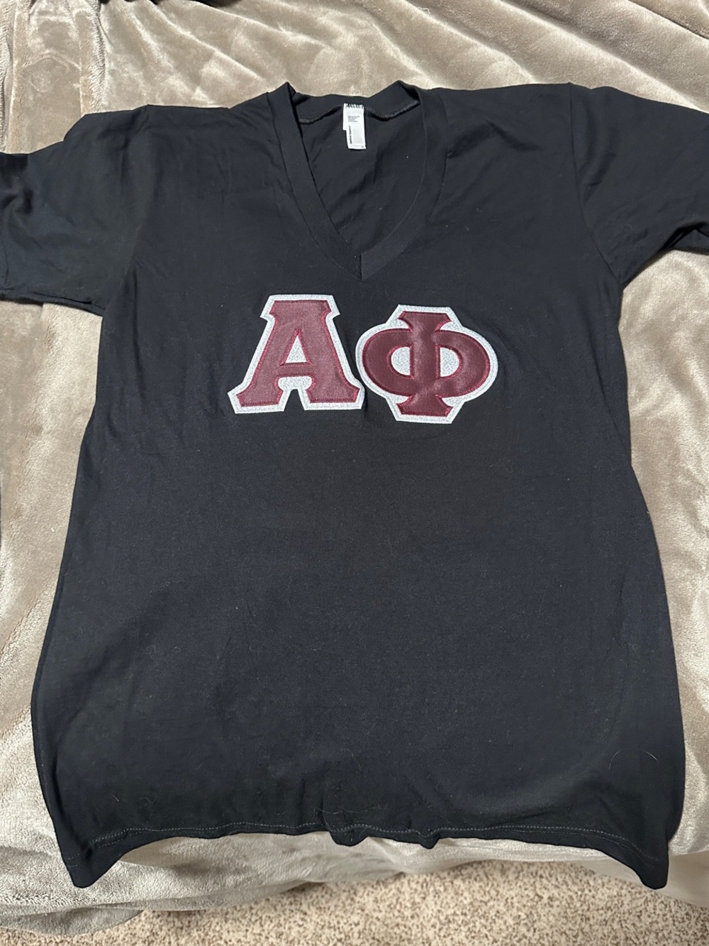 Alpha Phi American Apparel Black Crewneck Tee